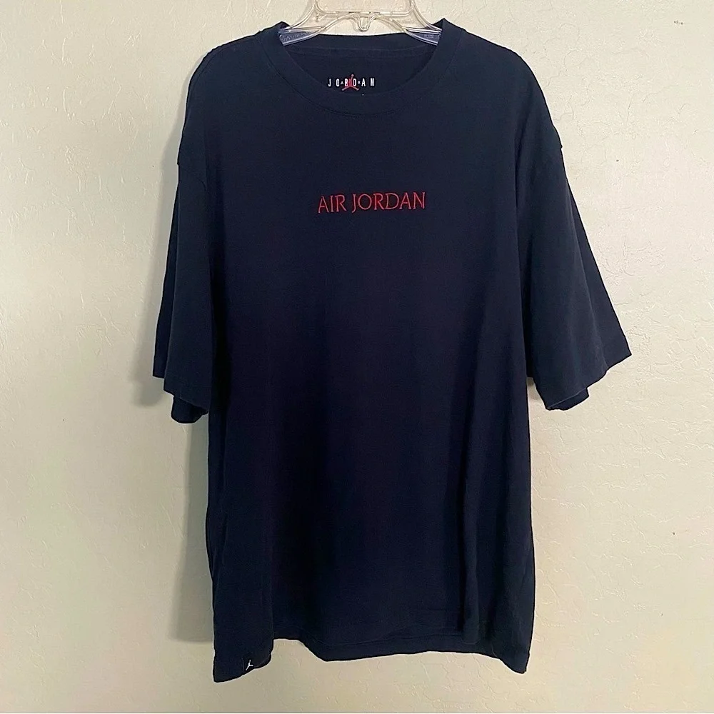 Nike Air Jordan Black Tee with Red Logo Size L